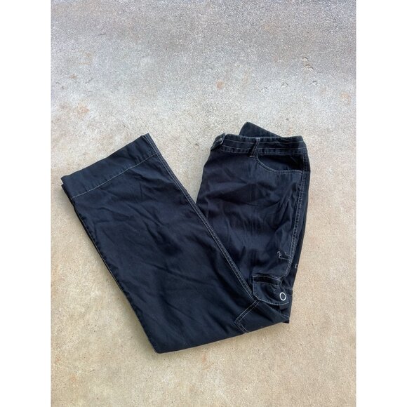 Ann Taylor Loft Black Marisa Fit Wide Leg Cargo Pants Size 14  Womens Y3 - Picture 1 of 8